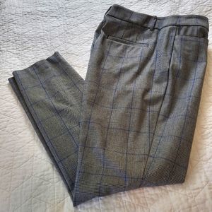 Loft Windowpane Print Skinny High Waist Trouser Size 12